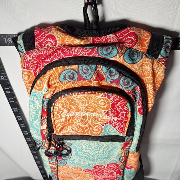 Vibedration Hydration Backpack w/o bladder  turquoise/orange pattern Used main image 7